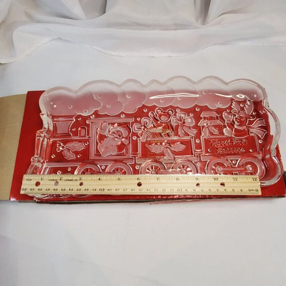 Gorham Crystal Holiday  North Pole Express 13½" Train Server Dish Polar Express - Picture 7 of 10